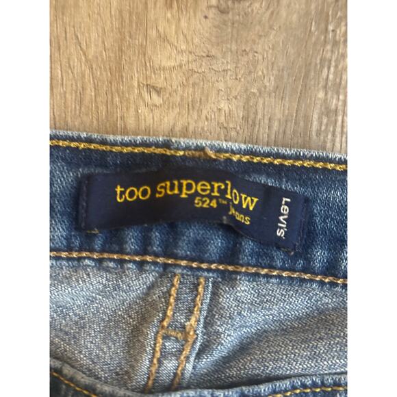 Vintage Levis 524 Too Superlow Bootcut Flare Jeans Size 11 S/C 27" Inseam - Picture 4 of 5